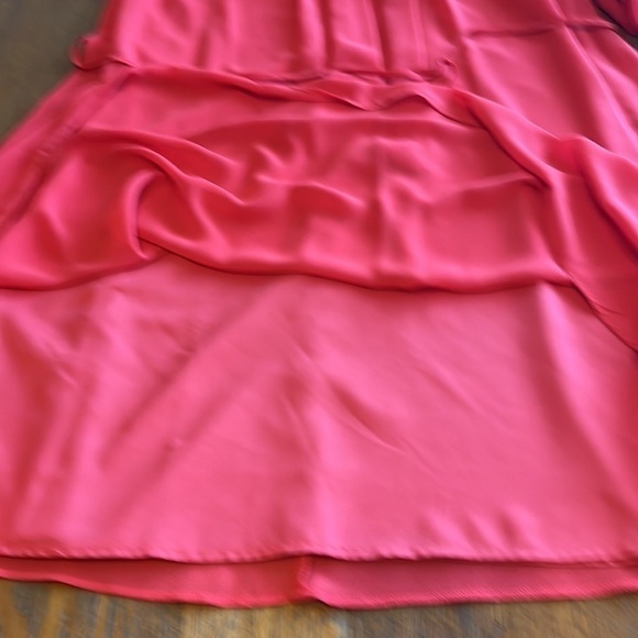 Vince Camuto Womens Orange Tie Lined Blouson Sleeve Dress gathered neck size 6 - Picture 14 of 16